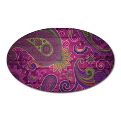 Abstract Purple Pattern Oval Magnet