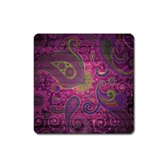 Abstract Purple Pattern Square Magnet