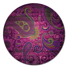 Abstract Purple Pattern Magnet 5  (round)