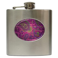 Abstract Purple Pattern Hip Flask (6 Oz)