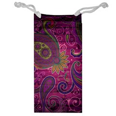 Abstract Purple Pattern Jewelry Bag by Bedest