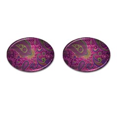 Abstract Purple Pattern Cufflinks (oval)