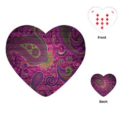 Abstract Purple Pattern Playing Cards Single Design (heart) by Bedest