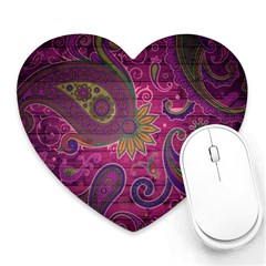 Abstract Purple Pattern Heart Mousepad