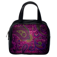 Abstract Purple Pattern Classic Handbag (one Side)