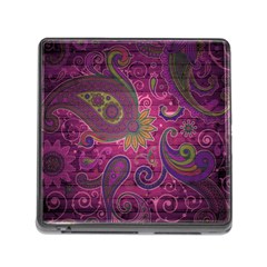 Abstract Purple Pattern Memory Card Reader (square 5 Slot)