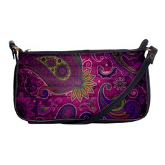 Abstract Purple Pattern Shoulder Clutch Bag