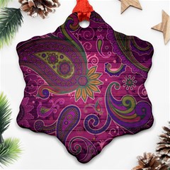 Abstract Purple Pattern Snowflake Ornament (two Sides)