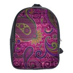 Abstract Purple Pattern School Bag (xl)