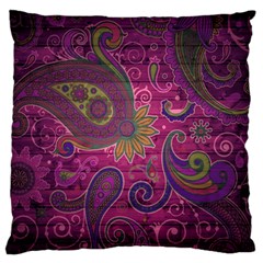 Abstract Purple Pattern Large Premium Plush Fleece Cushion Case (two Sides)