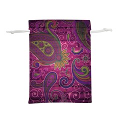 Abstract Purple Pattern Lightweight Drawstring Pouch (l) by Bedest