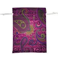 Abstract Purple Pattern Lightweight Drawstring Pouch (xl) by Bedest