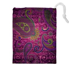 Abstract Purple Pattern Drawstring Pouch (4xl) by Bedest