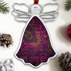 Abstract Purple Pattern Metal Loving Angel Silver 