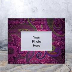 Abstract Purple Pattern White Tabletop Photo Frame 4 x6 