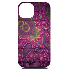 Abstract Purple Pattern Iphone 14 Black Uv Print Pc Hardshell Case