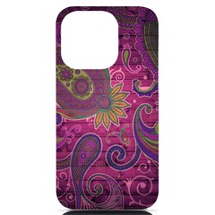 Abstract Purple Pattern Iphone 14 Pro Black Uv Print Pc Hardshell Case