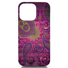 Abstract Purple Pattern Iphone 14 Pro Max Black Uv Print Pc Hardshell Case