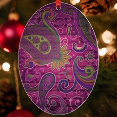 Abstract Purple Pattern Uv Print Acrylic Ornament Oval