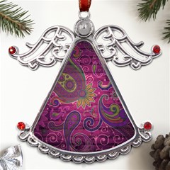 Abstract Purple Pattern Metal Angel With Crystal Ornament