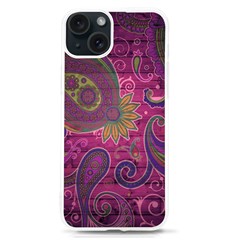 Abstract Purple Pattern Iphone 15 Tpu Uv Print Case