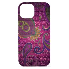 Abstract Purple Pattern Iphone 15 Black Uv Print Pc Hardshell Case