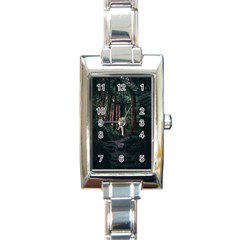 Forest Jungle Trees Tropics Rectangle Italian Charm Watch