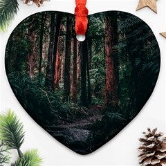 Forest Jungle Trees Tropics Ornament (heart) by Bedest