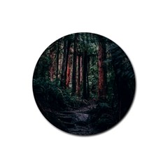 Forest Jungle Trees Tropics Rubber Round Coaster (4 Pack)