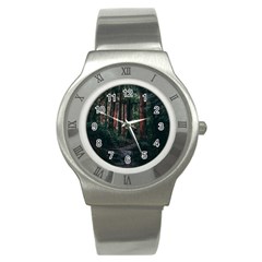 Forest Jungle Trees Tropics Stainless Steel Watch