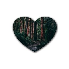 Forest Jungle Trees Tropics Rubber Coaster (heart)