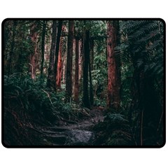 Forest Jungle Trees Tropics Two Sides Fleece Blanket (medium)