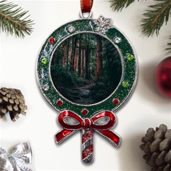 Forest Jungle Trees Tropics Metal X mas Lollipop With Crystal Ornament