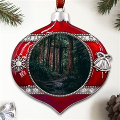 Forest Jungle Trees Tropics Metal Snowflake And Bell Red Ornament by Bedest