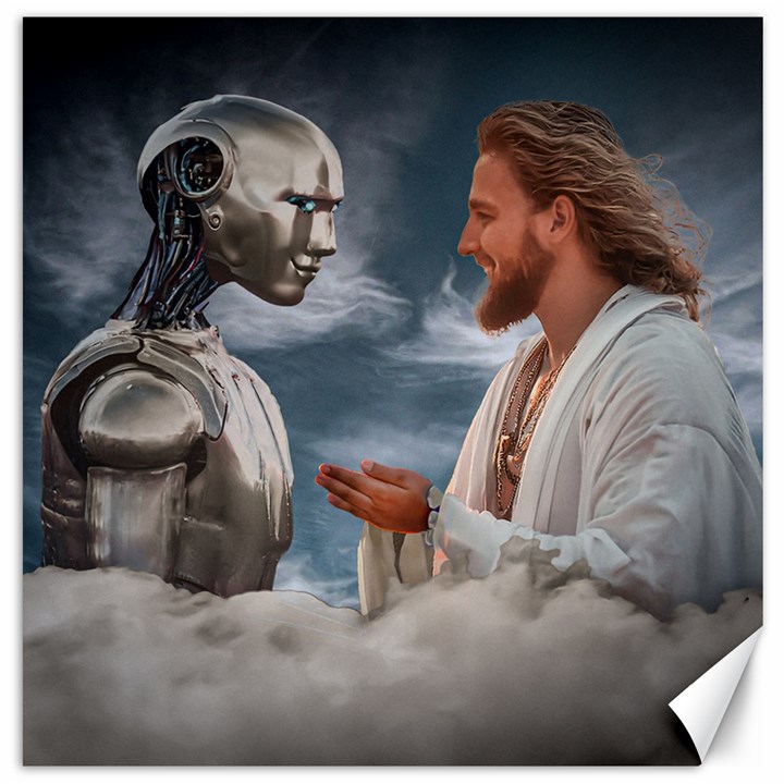 Religion And Artificial Intelligence Conceptual Digital Artwork Canvas 16  x 16 