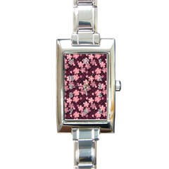 Cherry Blossoms Japanese Rectangle Italian Charm Watch