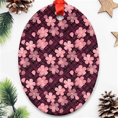 Cherry Blossoms Japanese Ornament (oval)