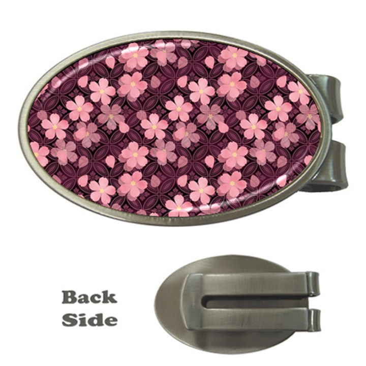 Cherry Blossoms Japanese Money Clips (Oval) 