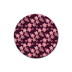 Cherry Blossoms Japanese Rubber Round Coaster (4 Pack)