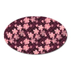 Cherry Blossoms Japanese Oval Magnet