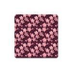 Cherry Blossoms Japanese Square Magnet Front