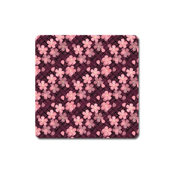 Cherry Blossoms Japanese Square Magnet