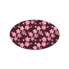 Cherry Blossoms Japanese Sticker Oval (10 Pack)