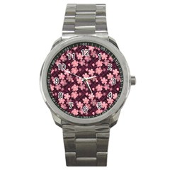 Cherry Blossoms Japanese Sport Metal Watch