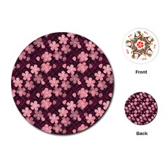 Cherry Blossoms Japanese Playing Cards Single Design (round)