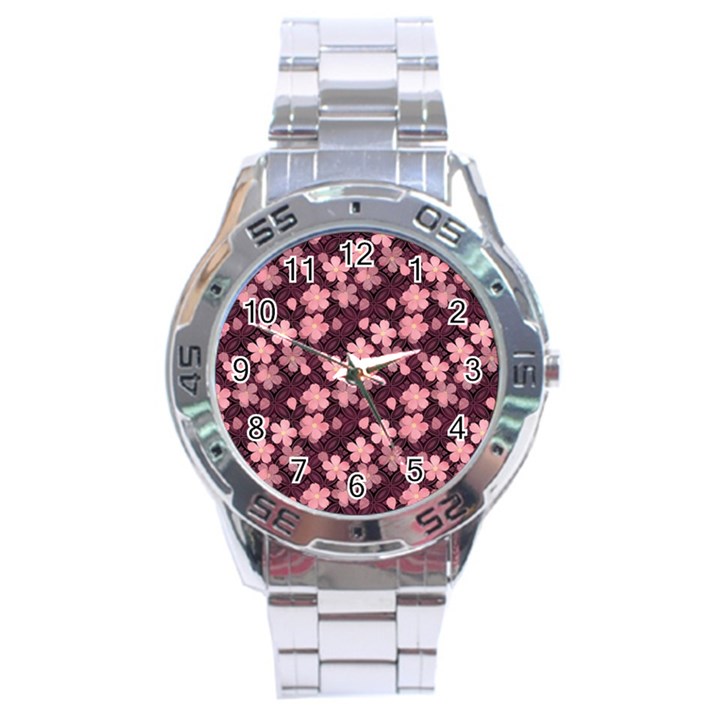 Cherry Blossoms Japanese Stainless Steel Analogue Watch