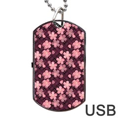 Cherry Blossoms Japanese Dog Tag Usb Flash (one Side)