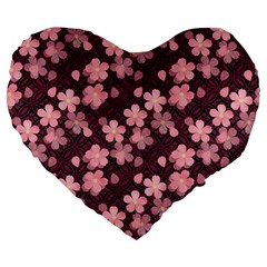 Cherry Blossoms Japanese Large 19  Premium Heart Shape Cushions