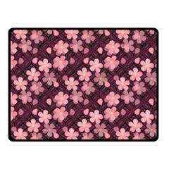 Cherry Blossoms Japanese Two Sides Fleece Blanket (small)