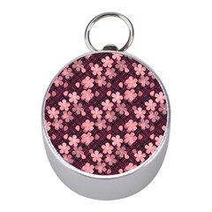 Cherry Blossoms Japanese Mini Silver Compasses